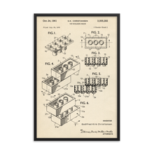 Load image into Gallery viewer, Toy Building Brick Patent Framed Wall Art
