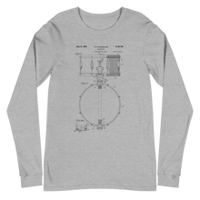 Load image into Gallery viewer, Snare Drum Patent Long Sleeve Tee
