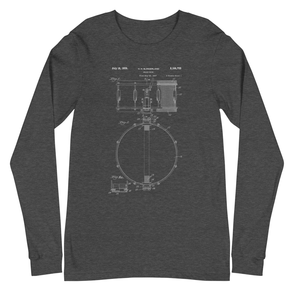 Snare Drum Patent Long Sleeve Tee