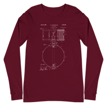 Load image into Gallery viewer, Snare Drum Patent Long Sleeve Tee
