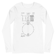 Load image into Gallery viewer, Snare Drum Patent Long Sleeve Tee
